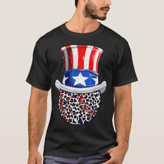 Camiseta Baseball 4 de julho Tio Sam Hat Homens Engraçados