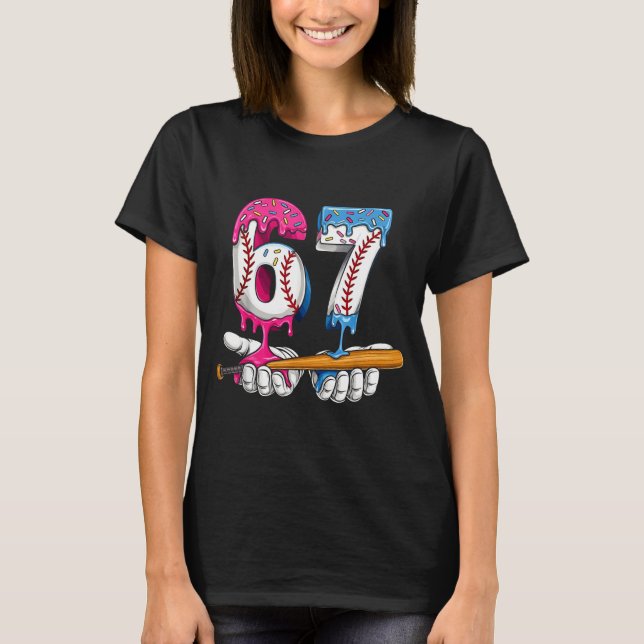 Camiseta Baseball 67 Ice Cream Drip Six Seven Boys Funny Me (Frente)
