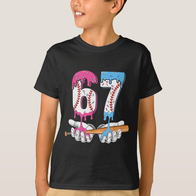 Camiseta Baseball 67 Ice Cream Drip Six Seven Boys Funny Me (Frente)
