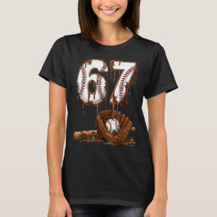 Camiseta Baseball 67 seis sete meme engraçado 6-7 drip base
