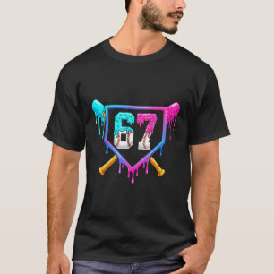 Camiseta Baseball 67 seis sete meme engraçado 6-7 gotejamen