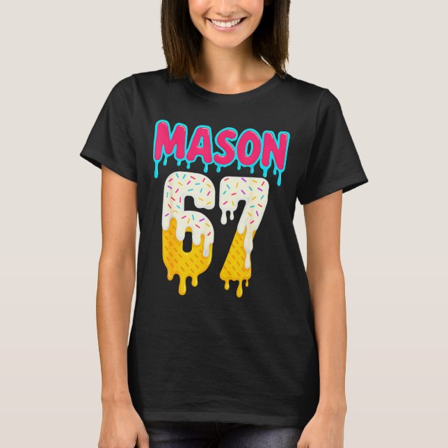 Camiseta Baseball 6 7 Ice Cream Drip Number 67 Funny Six Se (Frente)