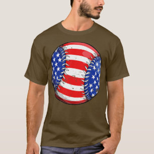 Camiseta Baseball American Flag 4 de julho T Kids Boys Gif