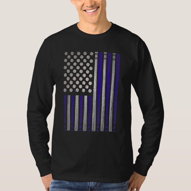 Camiseta Baseball American Flag 4th of July USA Patriotic D (Frente)