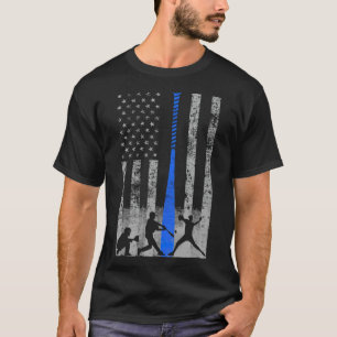 Camiseta Baseball American Flag Blue Bat Baseball