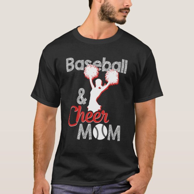Camiseta Baseball And Cheer Mom Shirt, Baseball Lover, Moth (Frente)