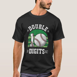 Camiseta Baseball Aniversário de 10 anos Dígitos duplos de