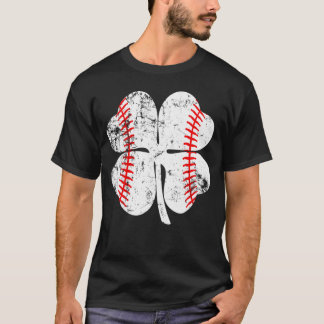 Camiseta Baseball Antigo Dia de São Patrício Trevo Irlandês
