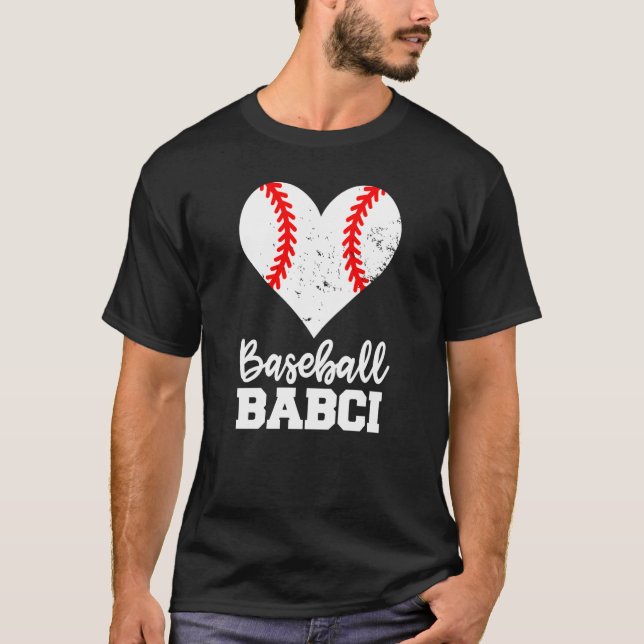 Camiseta Baseball Babci Baseball Heart Grandma Babci (Frente)