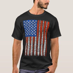 Camiseta Baseball Bats As Us Flag Vintage Design T