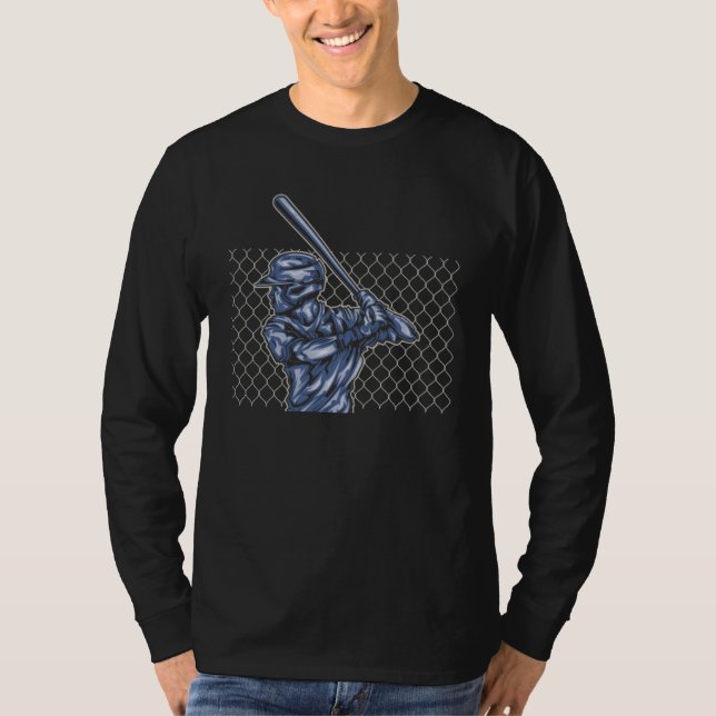 Camiseta Baseball Batter Hitter Raised In A Cage Sporty Hum (Frente)