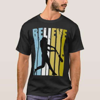 Camiseta Baseball Believe Silhouette Colorful Retro Vintage