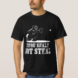 Camiseta Baseball Catcher Você Não Rouba - Religioso