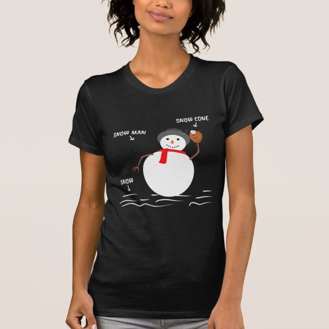 Camiseta Baseball Christmas Snowman Snow Cone Catch Design  (Frente)