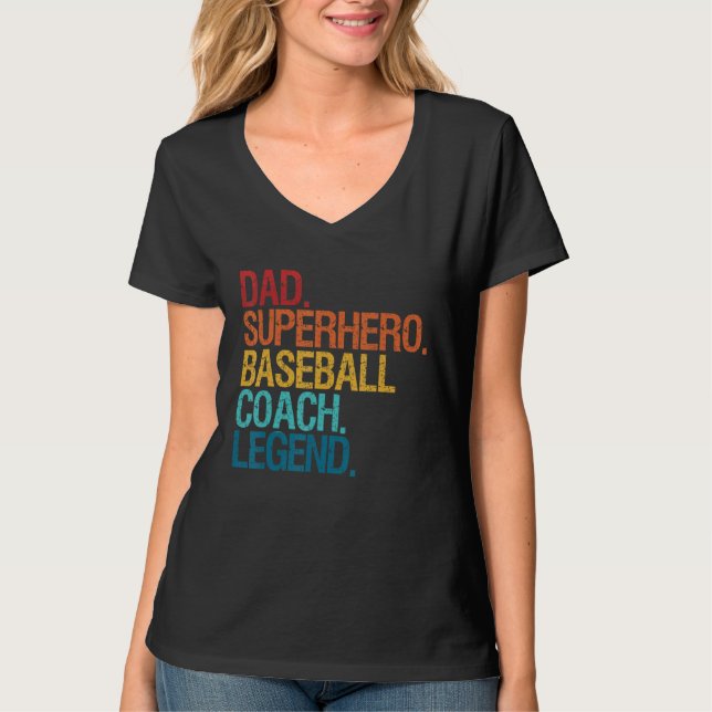 Camiseta Baseball Coach Dad  For Men Women Family Matching  (Frente)