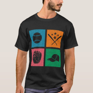 Camiseta Baseball com 4 blocos coloridos