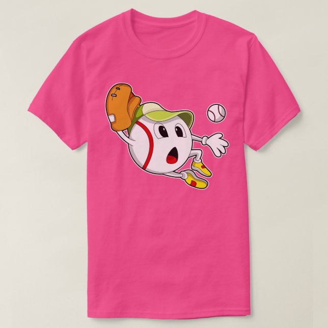 Camiseta Baseball com Boné de luva de beisebol (Frente do Design)