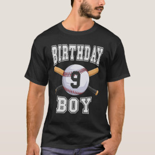 Camiseta Baseball - Criança de aniversário de 9 anos 9º ani