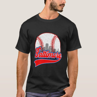 Camiseta Baseball da Paisagem Urbana de Baltimore