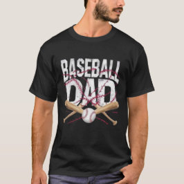 Camiseta Baseball Dad Distressed Crossed Bats Sports Father