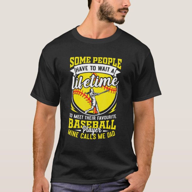 Camiseta Baseball dad my favorite player calls me dad girls (Frente)