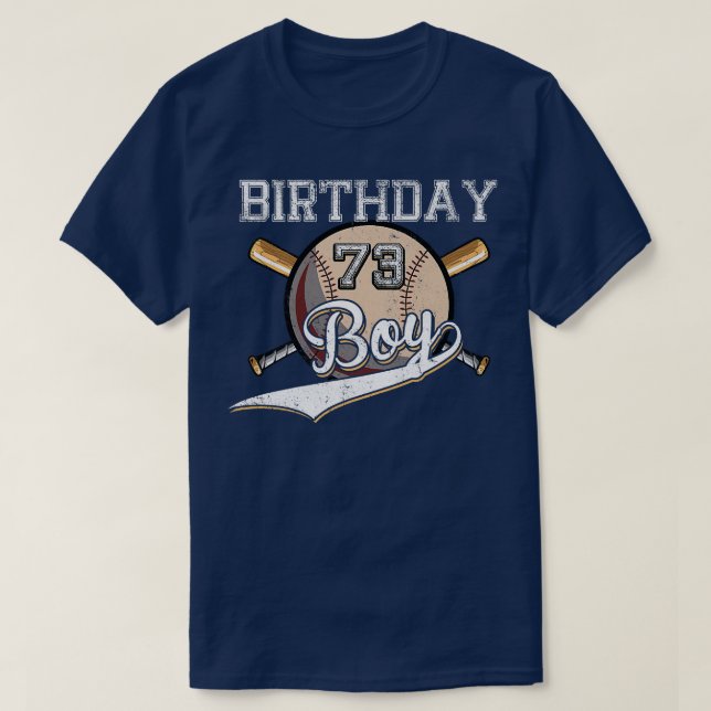 Camiseta Baseball de 73 anos de Festa de aniversário 73 ano (Frente do Design)