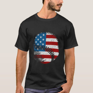 Camiseta Baseball de Bandeira Americana