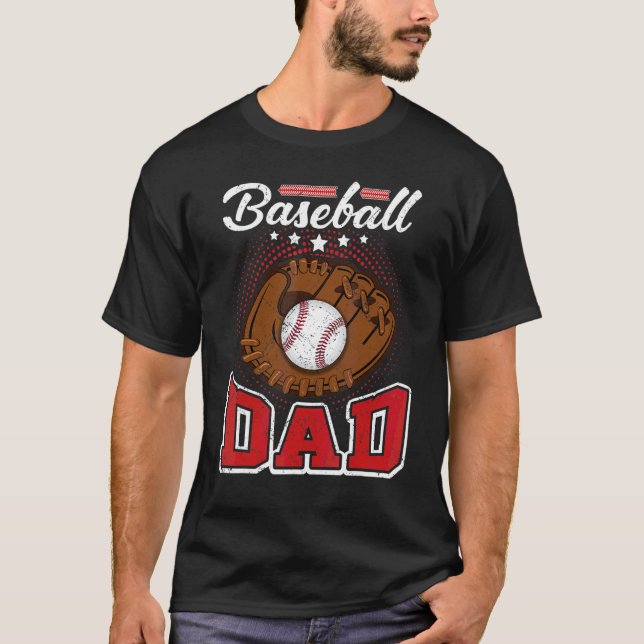 Camiseta Baseball De Pai De Beisebol Para Pai (Frente)