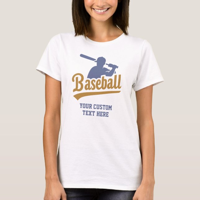 Camiseta Baseball de texto personalizado (Frente)