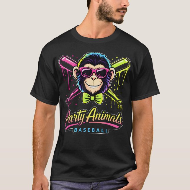 Camiseta Baseball dos Animais de Festa (Frente)