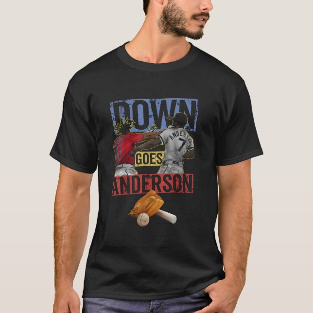 Camiseta Baseball Down Engraçado Anderson (Frente)