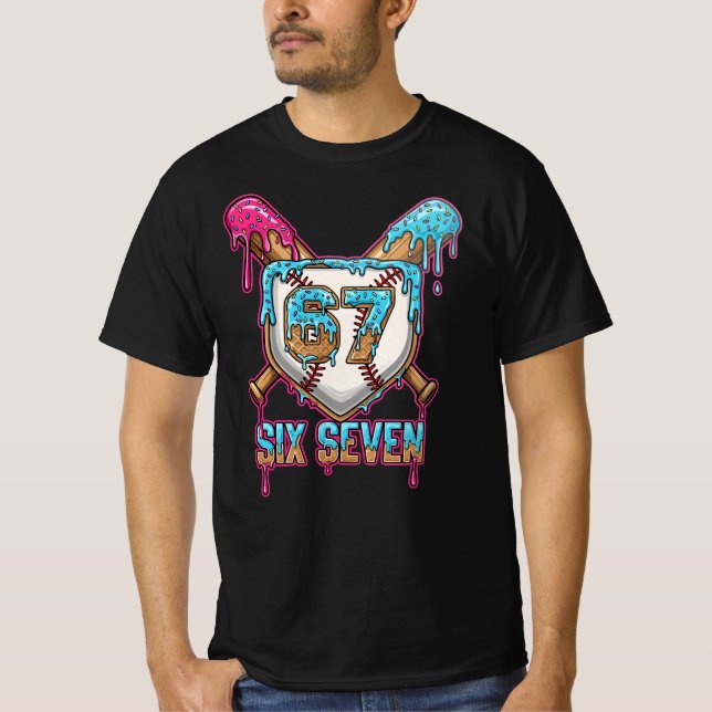 Camiseta Baseball Drip 67 Meme — Player 6-7 / Six Seven  (Frente)