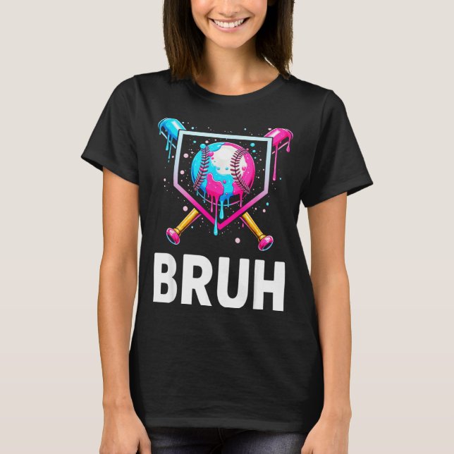 Camiseta Baseball Drip Funny Bruh Ice Cream Dripng Matching (Frente)