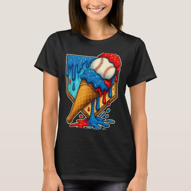 Camiseta Baseball Drip Ice Cream 6 7 Number 67 Six Seven Me (Frente)