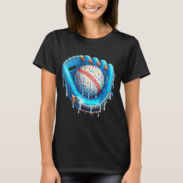 Camiseta Baseball Drip Ice Cream Glove With Sprinkles Ball  (Frente)