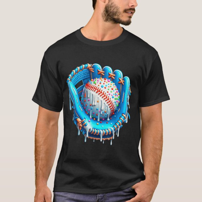 Camiseta Baseball Drip Ice Cream Glove With Sprinkles Ball  (Frente)