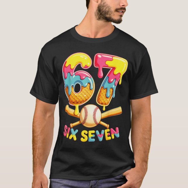 Camiseta Baseball Drip Ice Cream Number 67 Player Lifestyle (Frente)