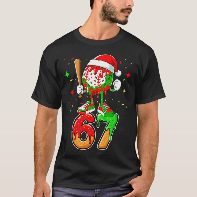Camiseta Baseball Drip Number 67 Meme Ice Cream Dripng Chri (Frente)