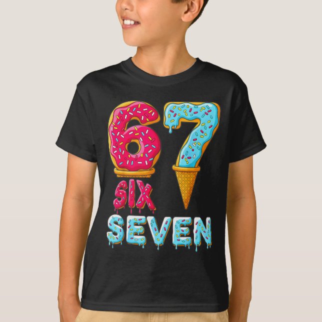 Camiseta Baseball Drip Number 67 Player 67 Meme Ice Cream D (Frente)