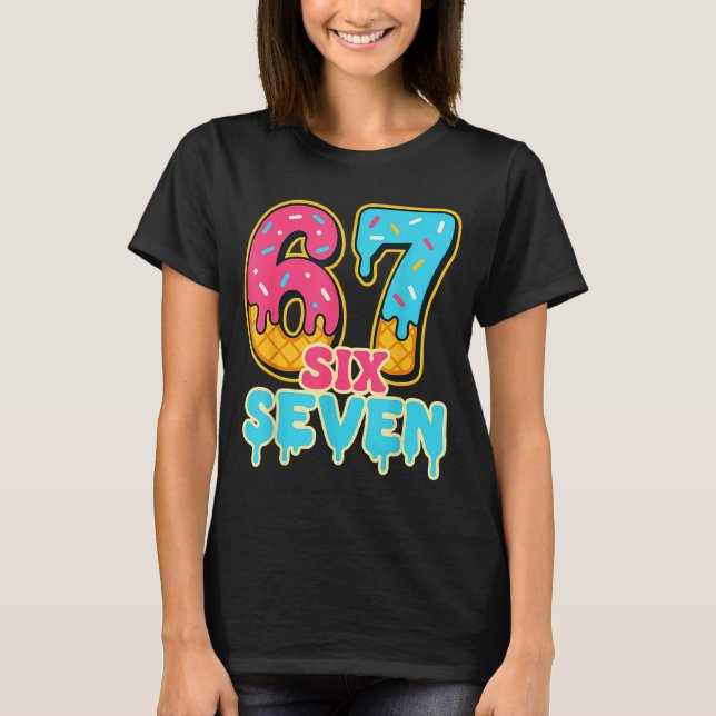 Camiseta Baseball Drip Number 67 Player Trendy 6 7 Meme Fun (Frente)