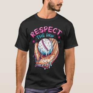 Camiseta Baseball Drip Para Sorvete De Meninos Respeite O D