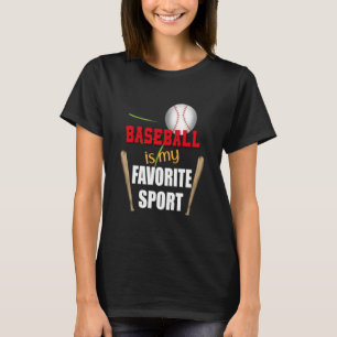 Camiseta Baseball é o meu esporte favorito, Wooden Bat, Esp