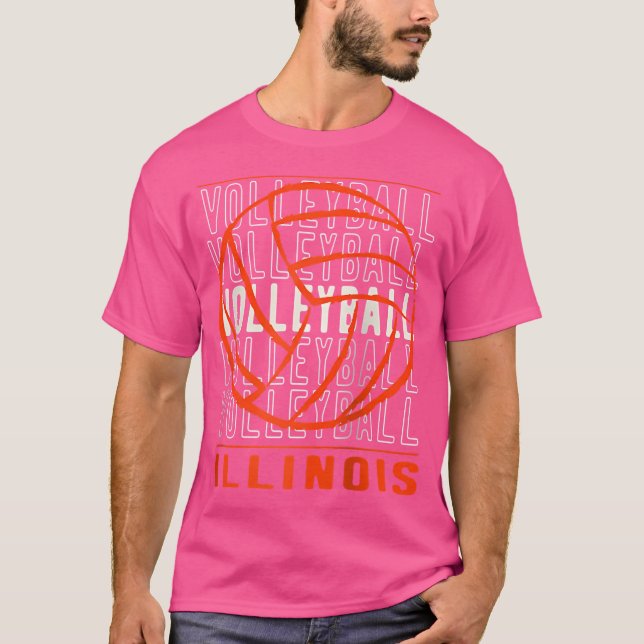 Camiseta Baseball em Voleibol Illinois (Frente)
