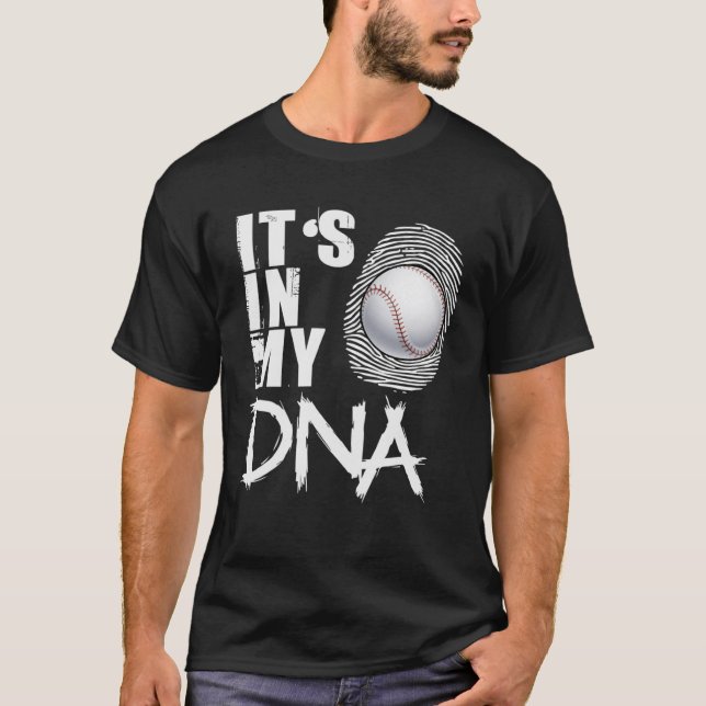 Camiseta Baseball Está no meu Pai de basebol de DNA (Frente)