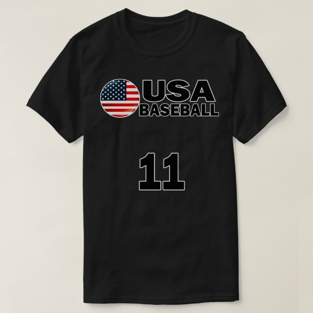 Camiseta Baseball EUA Número 11 Design Tshirt (Frente do Design)