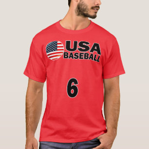 Camiseta Baseball EUA Número 6 Tshirt Design