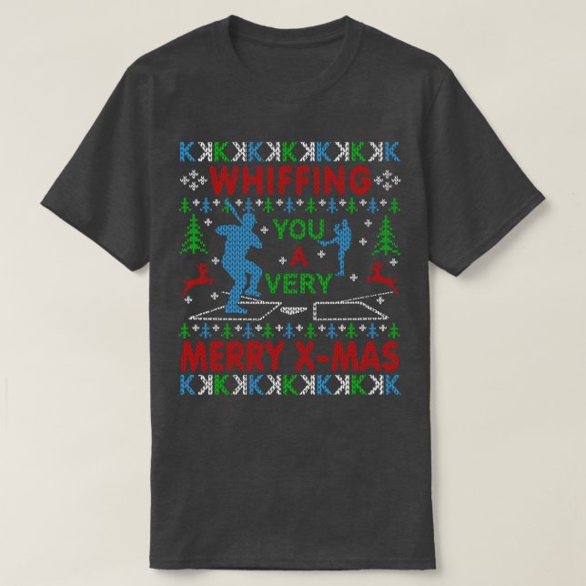 Camiseta Baseball Fan Baseball Pitcher Engraçado Natal Feio (Frente do Design)