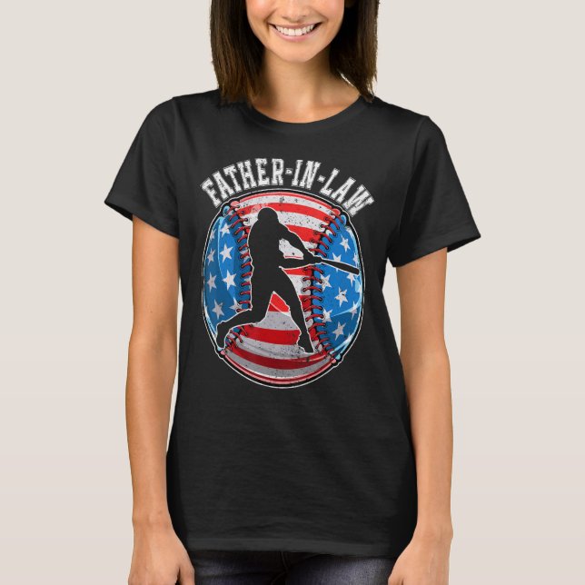 Camiseta Baseball Father In Law American Flag USA  Father s (Frente)