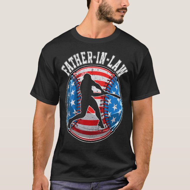 Camiseta Baseball Father In Law American Flag USA  Father s (Frente)