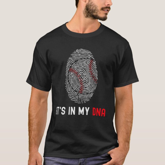 Camiseta Baseball Fingerprint It s in my DNA Baseball Playe (Frente)